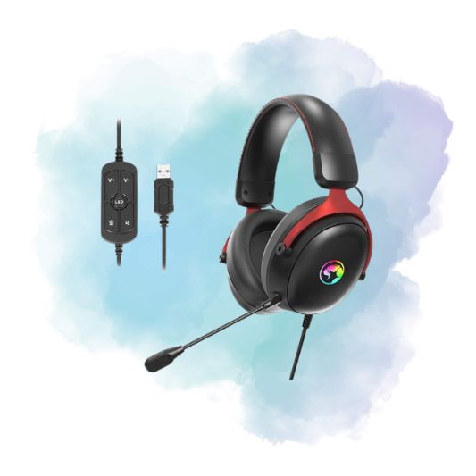Marvo HG9076 Tactic X RGB USB Gaming Headset with 7.1 Surround Sound & Detachable Mic