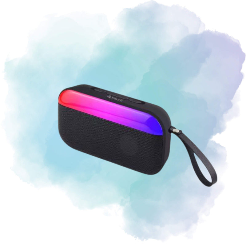 Kisonli S19 Portable Bluetooth Mini Speaker | 5W Wireless Speaker | FM, USB, AUX & LED Lights
