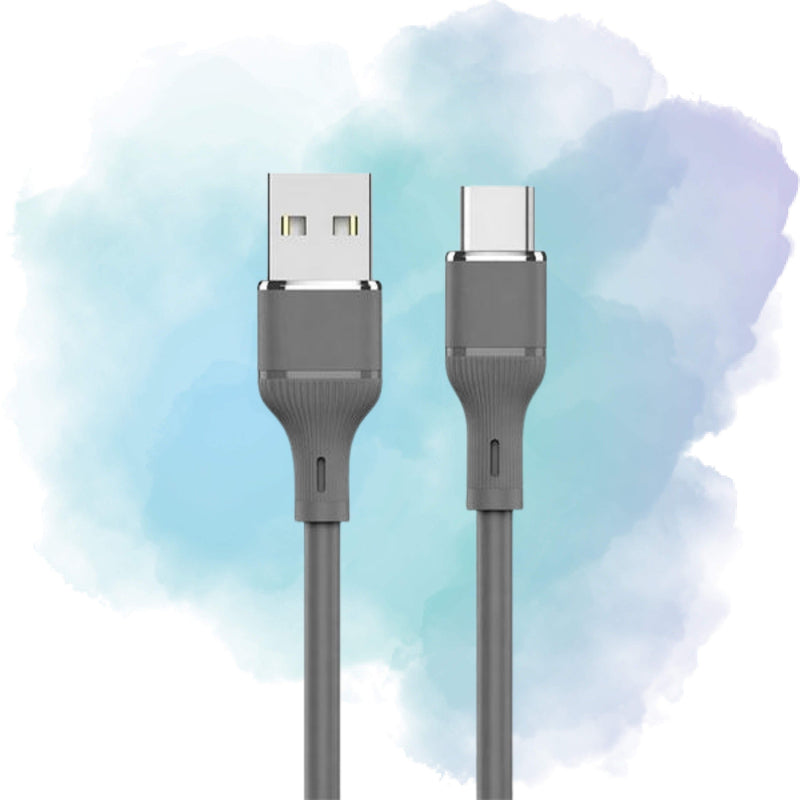 LogiLink USB to Type-C Silicone Fast Charging Data Cable (1m, Grey)
