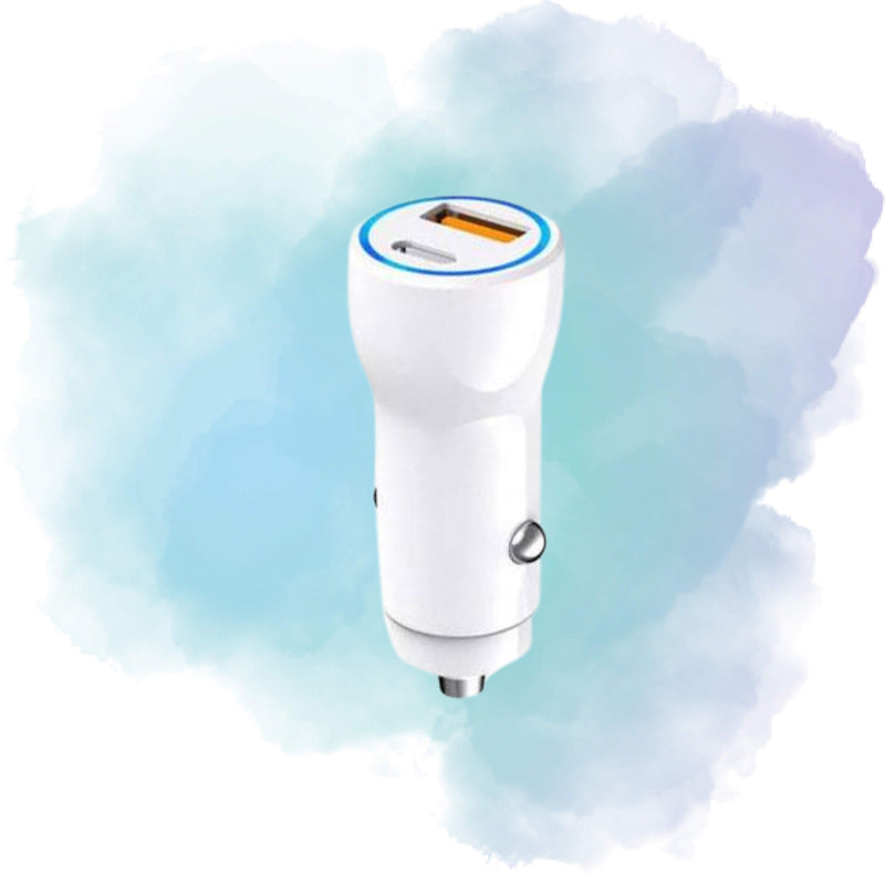 Aspor A910 38W PD + QC 3.0 Dual Port Fast Car Charger (Aluminum Metal Design)