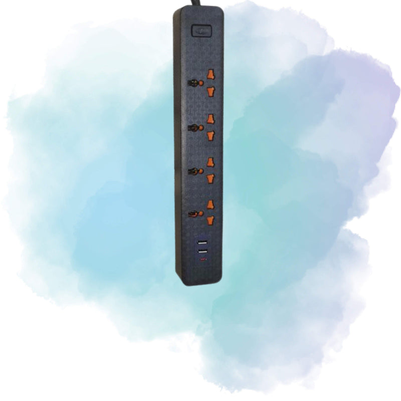 Speed-X 403PUC Premium Portable Power Strip 4 Sockets 2 USB + 1 Type-C