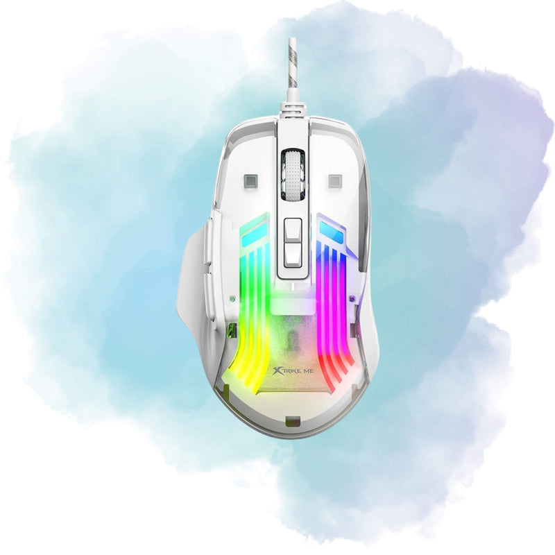 XTRIKE ME GM-319 Wired Gaming Mouse 7200 DPI RGB White