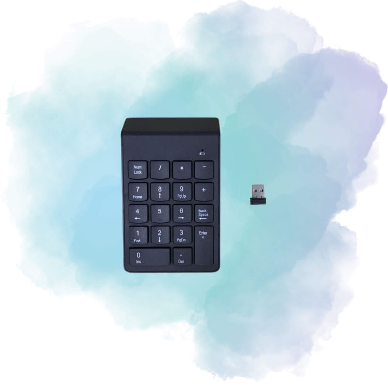 K1 Wireless 2.4GHz 18-Key Numeric Keypad USB Numpad for Laptop & PC – Black