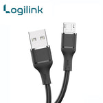 LogiLink USB to Micro USB Silicone Fast Charging & Data Cable 1m, Black