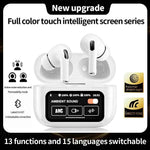 A9 Pro Smart Screen Airpods - Active Noise Cancellation (ANC/ENC) Bluetooth 5.4 Earbuds - White