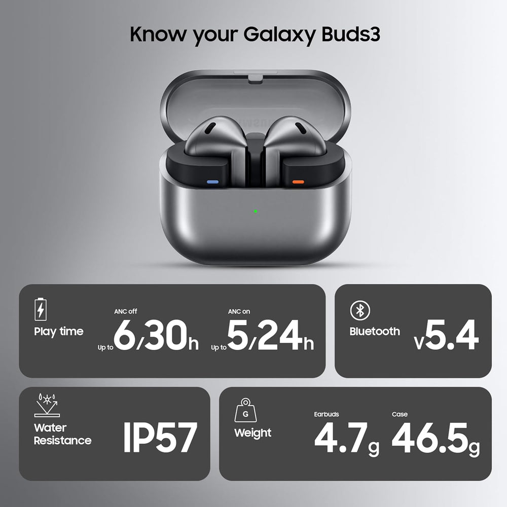 Samsung Galaxy Buds3 R530 Wireless Charging Earbuds Black – ANC Bluetooth Earbuds