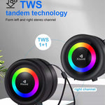 Kisonli S16 Portable Bluetooth Mini Speaker | TWS | FM Radio | USB, TF Card & LED Lights
