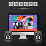 Kisonli A-101S Multimedia USB Speakers | 6W Stereo Computer Speakers | AUX for PC & Laptop