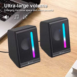 Kisonli X16 RGB USB 2.0 Mini Speakers | 6W Stereo Portable Computer Speakers for PC & Laptop