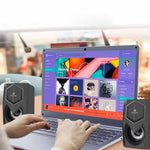 Kisonli L-1020 Multimedia USB Speakers | 6W Stereo Computer Speakers | AUX | Built-in Microphone