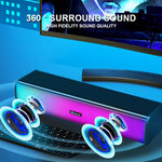 Kisonli I-630 USB & Bluetooth RGB Desktop Speaker | 6W Stereo Multimedia Speaker for PC & Laptop