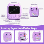 D8S Kids Digital Print Camera 1080P HD 48MP Dual Lens Thermal Printing Camera with IPS Screen