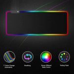 RGB Gaming Mouse Pad Large 800x300x4mm LED Mouse Pad Non-Slip Base