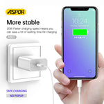 Aspor A801 20W USB-C Fast Charger QC 3.0 US Pin – White