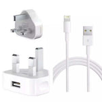 iPhone 5W USB Power Adapter UK 3-Pin with Lightning to USB Cable