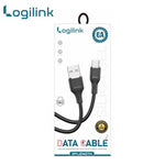 LogiLink USB to Type-C Silicone Fast Charging Data Cable 1m, Black