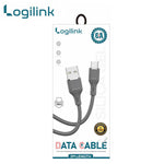LogiLink USB to Type-C Silicone Fast Charging Data Cable (1m, Grey)