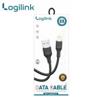 LogiLink USB to Lightning Silicone Fast Charging & Data Cable (1M, Black)