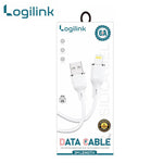 LogiLink USB to Lightning Silicone Fast Charging Data Cable (1M, White)