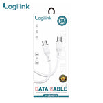 LogiLink Type-C to Type-C Silicone Fast Charging Data Cable (1M, White)