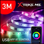 XTRIKE ME HT-5050-B3 Bluetooth V4.2 RGB LED Strip Light 3M with App Control