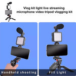 AY-49 Video Making Kit Vlogging Tripod with Microphone & LED Light