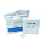 CommScope 2 Port Cat6 Face Plate RJ45 Networking Wall Socket
