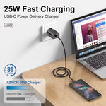 Aspor A820EU 25W USB-C Fast Charging Power Adapter | PPS & IQ Smart Charger
