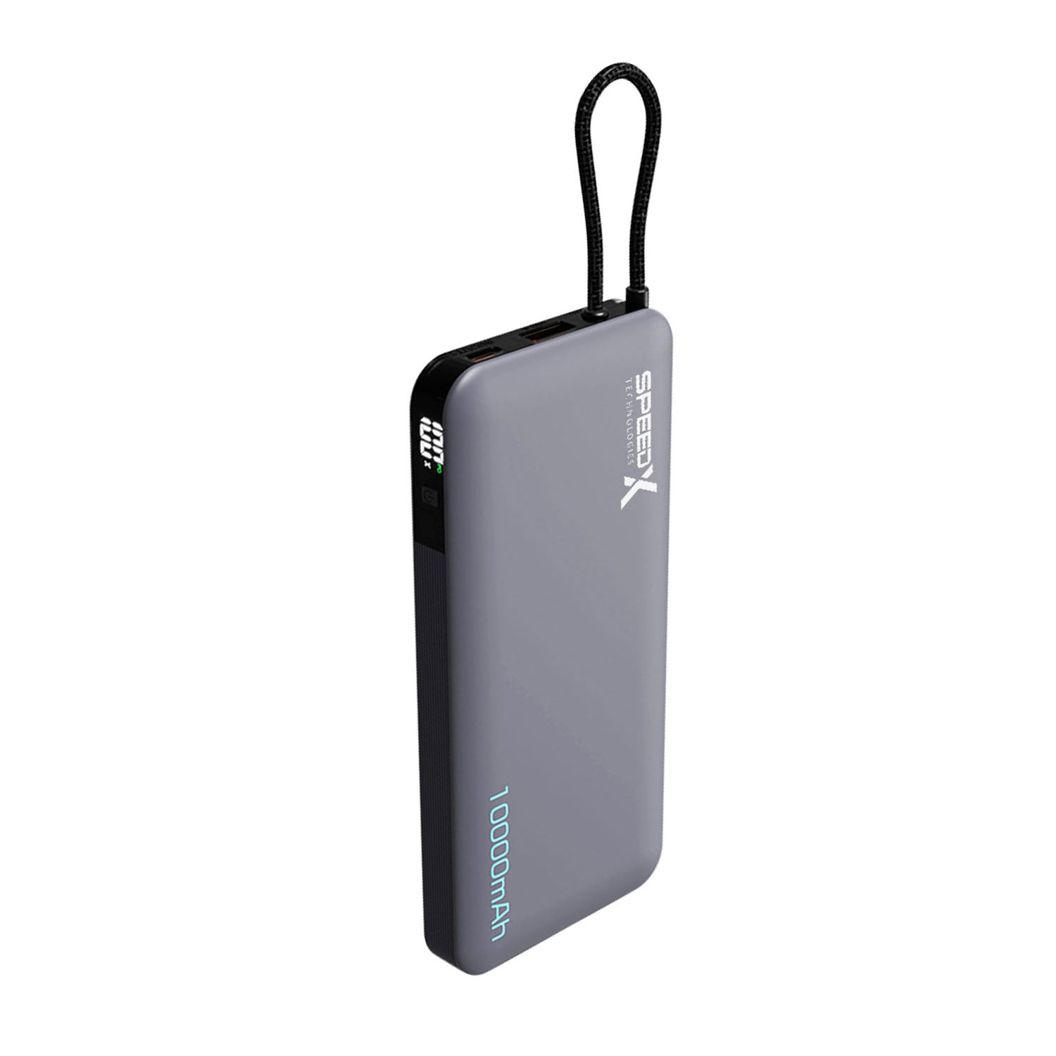 SpeedX SP-S185 22.5W 10000mAh Super Fast Charging Power Bank with Built-in Type-C Cable