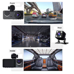Y15 3 Channel WiFi Dash Cam 1080P HD Car Camera with Night Vision Reverse Camera & Parking Monitor