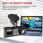 Y16 3 Channel Dash Cam HD 1080P Car Camera with 170° Ultra Wide Angle Front & Rear Recording
