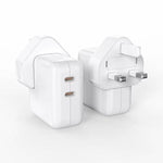 iPhone 35W UK 3-Pin Dual USB-C Fast Charging PD Power Adapter
