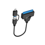 SpeedX 2 In 1 USB & Type-C to SATA 3.0 Hard Drive Adapter Cable