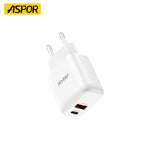 Aspor A821EU 20W PD & QC Dual Port Fast Charger EU Plug