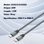 LDNIO LC441C Original 65W USB-C to USB-C Fast Charging & Data Cable (1M, Grey)