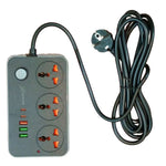 Speed-X 603PU Universal Travel Power Extension 3 Sockets 3 USB + 2 Type-C 2M