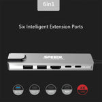 SpeedX SP-TC601 6-in-1 Type C Hub 4K HDMI USB 3.0 Adapter