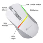 XTRIKE ME GM-322 Wired Gaming Mouse 7200 DPI RGB Backlight White