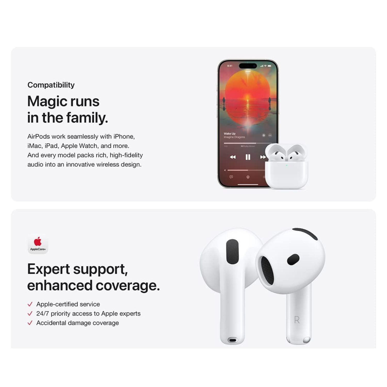 Apple AirPods 4 BT 5.3 USB-C & Wireless Charging Case