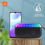Kisonli S19 Portable Bluetooth Mini Speaker | 5W Wireless Speaker | FM, USB, AUX & LED Lights