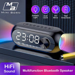 Kisonli LP-2S RGB Bluetooth Speaker Alarm Clock | Bluetooth 5.0 | FM Radio | TF Card | LED Display