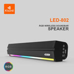 Kisonli LED-802 RGB Bluetooth Soundbar | 10W Wireless Speaker | Bluetooth 5.3 | FM, USB, TF & AUX