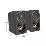 Kisonli L-1020 Multimedia USB Speakers | 6W Stereo Computer Speakers | AUX | Built-in Microphone