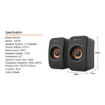 Kisonli KS-07 Multimedia USB Speakers | 6W Stereo Computer Speakers | AUX for PC & Laptop