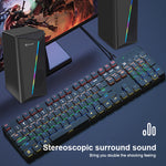 Kisonli X30 Gaming USB 2.0 RGB Stereo Speaker with AUX for PC, Laptop & Mobile