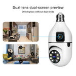 Speed-X SP-E28-2 Dual Lens 1080P WiFi Bulb Camera with Night Vision, Motion Detection & V380 Pro