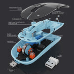 Transparent M10A Wireless Bluetooth Dual Mode Rechargeable Mouse