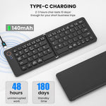 B023 11-Inch Foldable Rechargeable Bluetooth Keyboard 67 Keys for iOS Android Windows
