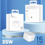 iPhone 15 Pro Max 35W USB-C Power Adapter (UK 3-Pin) – Without Packing