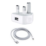 iPhone 5W USB Power Adapter UK 3-Pin with Lightning to USB Cable